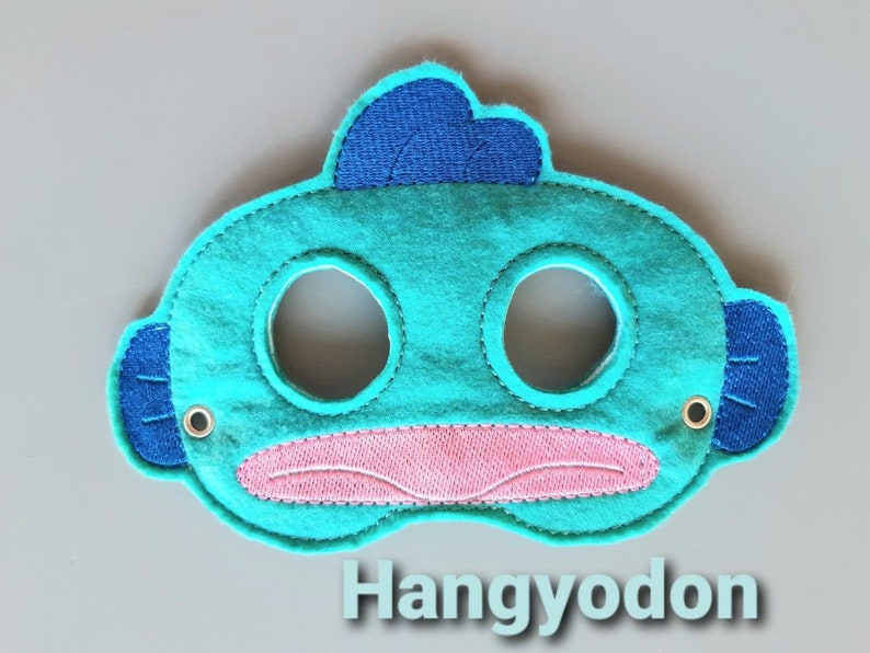 Children's Embroidered felt mask Blue Fish image 2