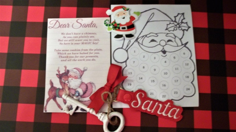 Activity Santas Magic Key Poem Sticker with play set Key
