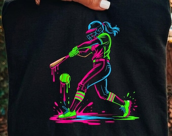 Softball Dripping PNG, Softball Clipart, Sports PNG, Softball Shirt PNG, Drippy Ball, Respect The Drip, Neon Softball, Softball Mom Png
