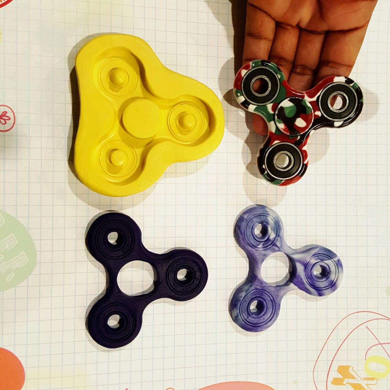 Food Safe Fidget Spinner Silicone Mold Actual Size Etsy