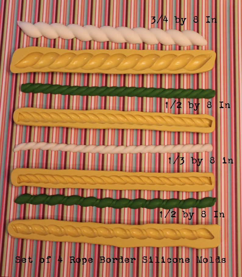 Medium Rope Border Silicone Mold on First Picture in GREEN Etsy