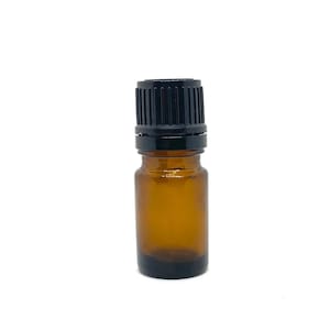 One 5 ml Amber Glass Bottle with tamper evident cap and orifice reducer