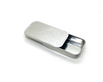 Metal slide tin for solid perfume, lip balm