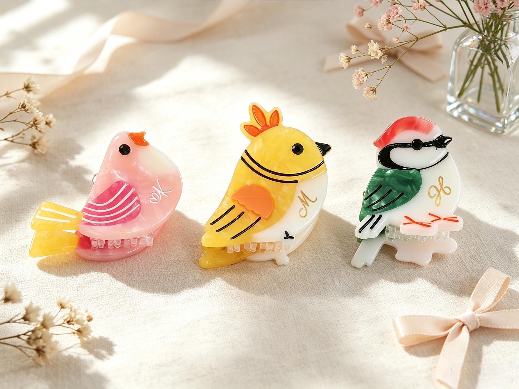 鳥のヘアクリップ - Etsy 日本