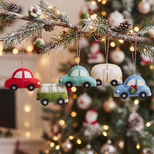 Felt Car Pattern PDF, Camper Van and Caravan Ornament Sewing Templates, Felt Ornament, Handmade Vehicle Decorations