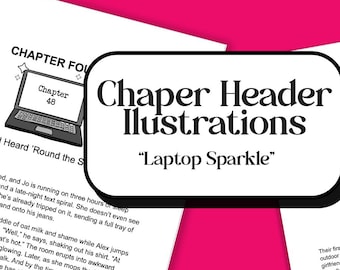 Rom-Com Chapter Headers: Laptop Illustration for Indie Authors (Digital Download, PNG Files 1-130)