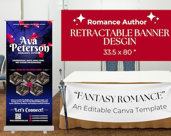Fantasy Romance Author Retractable Banner Template (33.5x80")