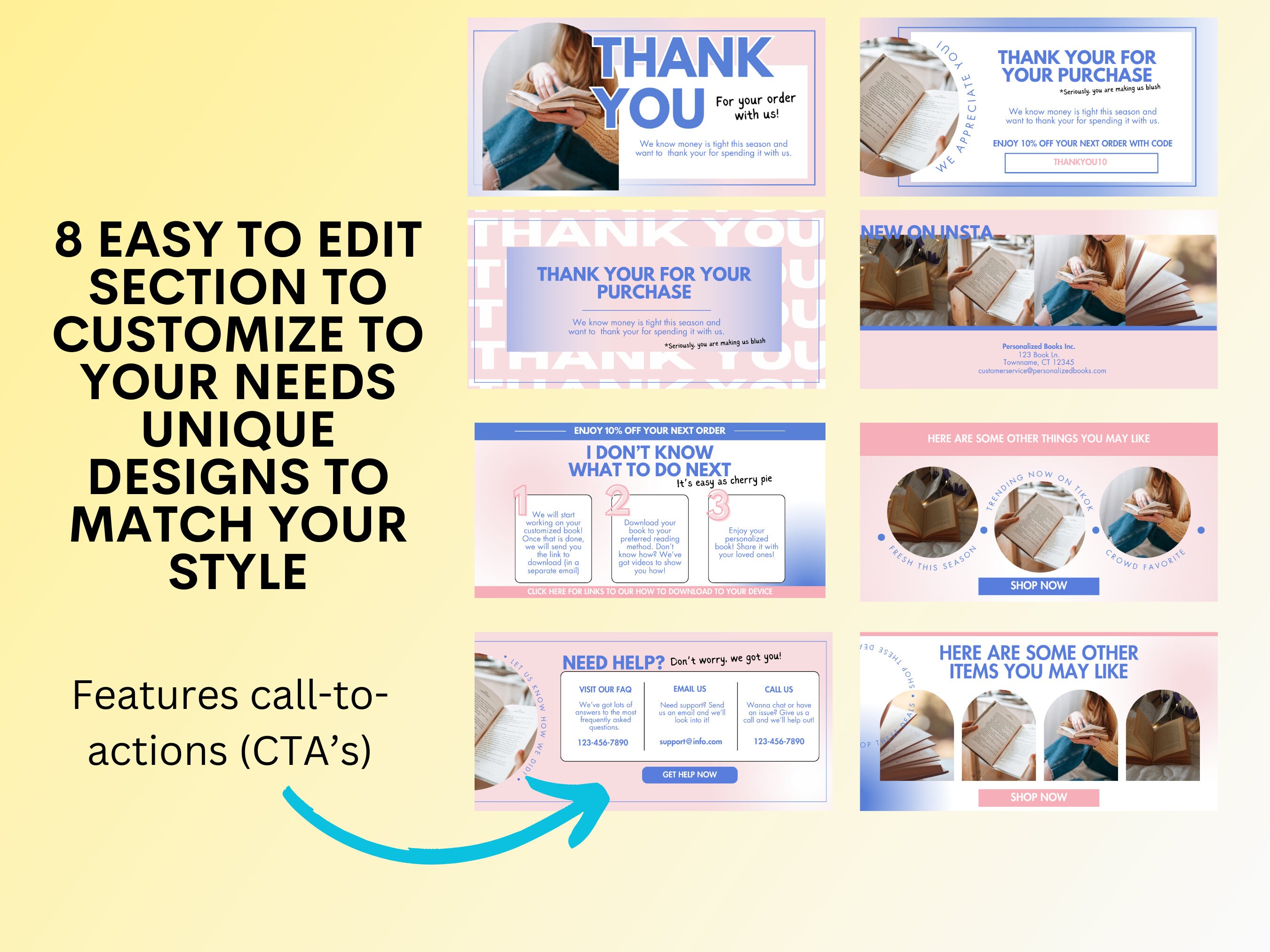 Editable thank You Purchase Email Template, Easily Change With Canva ...