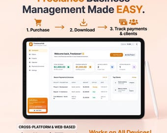 Freelance Self Employed Finance Tracker Budget Planner Client Manager Job Calendar Payment Tracker