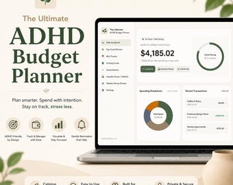 ADHD-Friendly Budget Planner: All-in-One Finance Tracker (Digital Download)