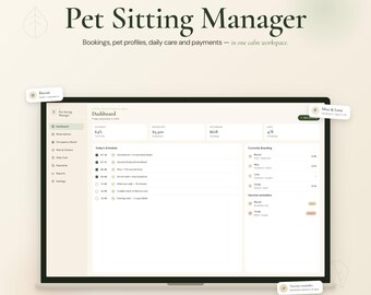Aplicación para la gestión de negocios de cuidado de mascotas: Reservas, cuidados y pagos (descarga digital)