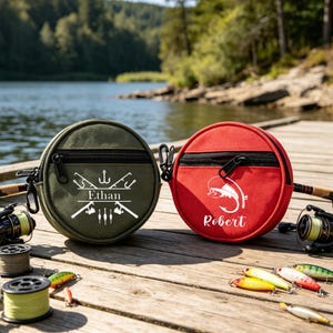 Personalized Portable Fishing Line Case, Leader Line Spool Storage Bag, Fishing Gear Organizer, Tackle Accessories Holder, Gift for Anglers