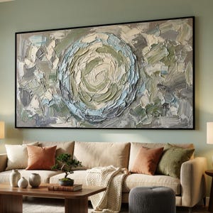 Abstract Circular Pattern Canvas, Neutral Tones Wall Art, Modern Home Decor, Print - Large Canvas Wall Art, Oversized Statement Piece