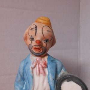 Vintage Porzellanfigur, Matte Clown Bisquè Figur, Sammler Clownfigur