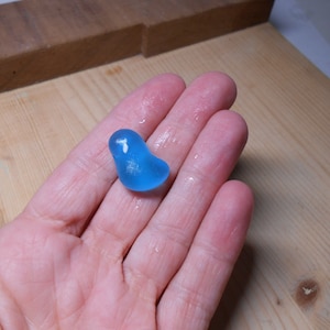 Genuine sea glass, aqua blue bright turquoise sea glass, 1 piece rare color beach glass jewelry home decor crafting collectible  VM96