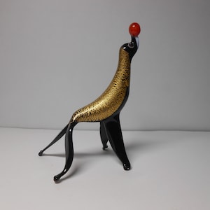 Vintage 1960 Murano Glas Siegel, schwarzes Glas mit 24kt Blattgold. (085