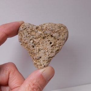 Heart shaped sea pebble, fossil rock heart  Gift for hem, gift for her.  (cuore45)