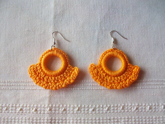 Crochet Earrings Handmade Jewelry Bright Colors Earrings Etsy