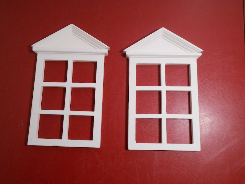 Wooden Dollhouse Windows Miniature White Image 0