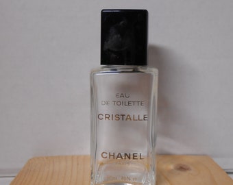 Vintage perfume bottle, empty perfume bottle Cristalle Chanel eau de toilette 50ml Splash , collectible glass bottle