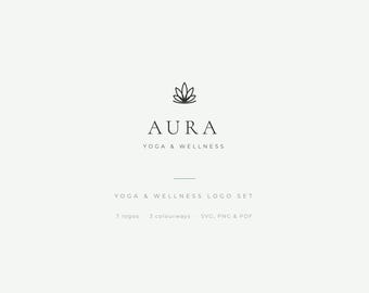Yoga-logo-ontwerp, 7 bewerkbare logo-sjablonen voor wellnessstudio's, Canva & SVG, branding voor kleine bedrijven
