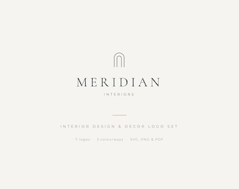 Logo voor interieurontwerp, 7 bewerkbare logo-sjablonen voor decoratiestudio's, Canva & SVG, branding voor kleine bedrijven