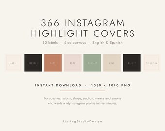 ボヘミアン風Instagramハイライトカバー366点、ニュートラルでミニマルなアイコン（即時ダウンロード）