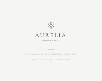 Logo-ontwerp voor fotografie, 7 bewerkbare logo-sjablonen voor fotografen, Canva & SVG, bruiloft, klein bedrijf