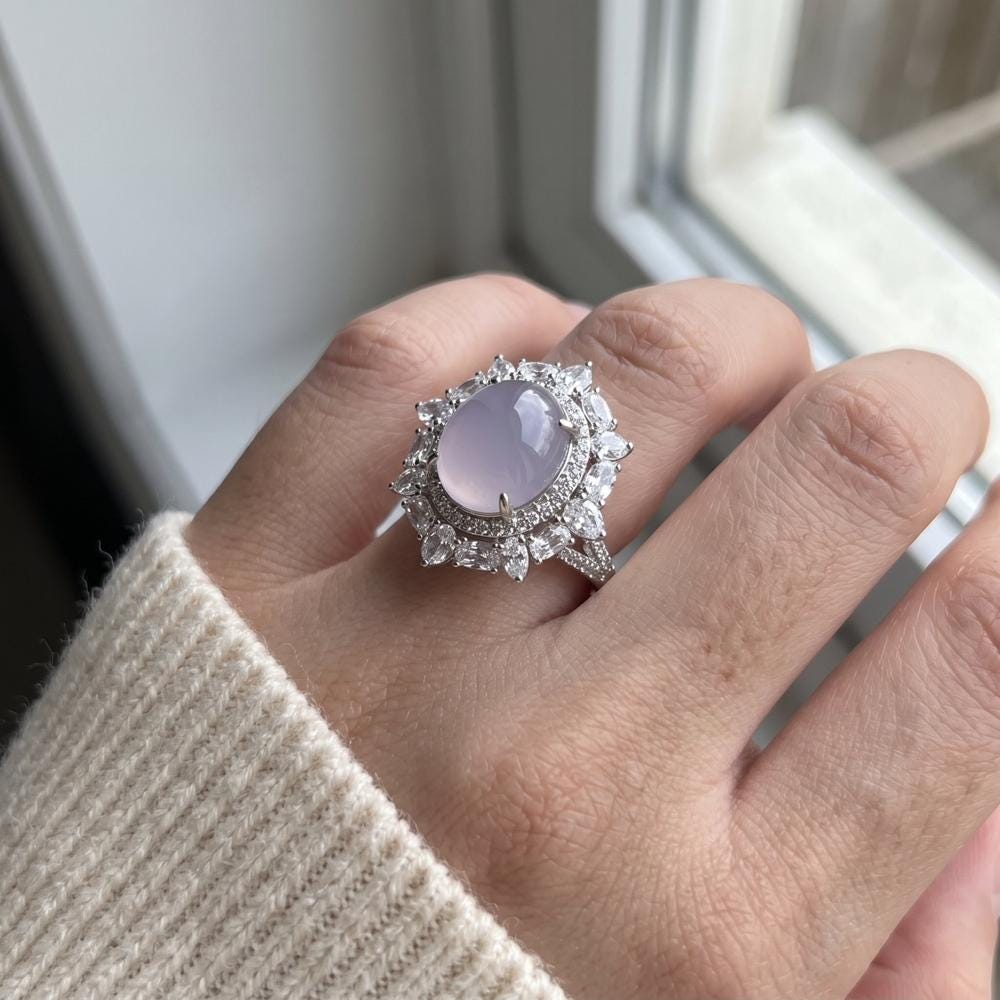 Lavender Chalcedony Ring - Etsy