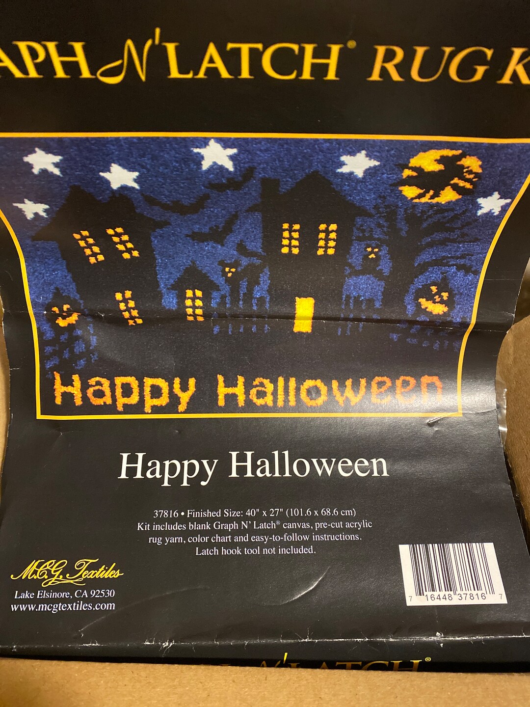 MCG Textiles happy Halloween Latch Rug Kit Etsy