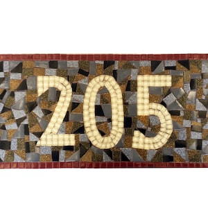 Mosaic Address Plaque, House Numbers - Customizable / Craftsman Style, Arts and Crafts, Bungalow Address Sign,