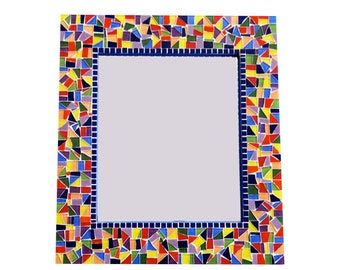 Colorful Mosaic Mirror, Rainbow Primary Colors