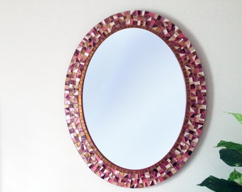 Wall Mirror, Mosaic Mirror, Oval Decorative Mirror