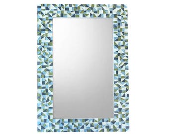 Wall Mirror for Bathroom, Vanity Mirror, Mosaic Mirror, Rectangular Mirror