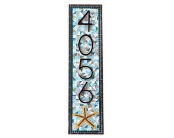 Address Sign For House, Mosaic House Numbers, Beach House Address Plaque