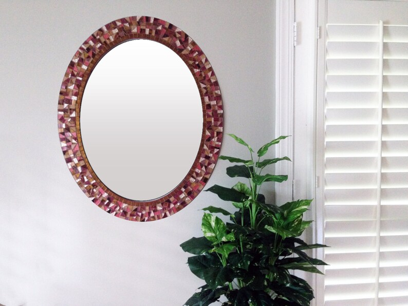 Wall Mirror, Mosaic Mirror, Oval Decorative Mirror image 4