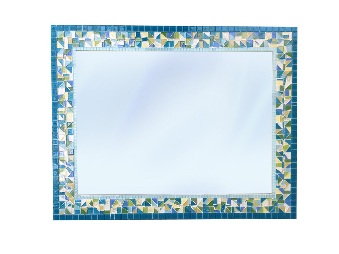 Bathroom Wall Mirror, Colorful Mosaic Mirror, Bathroom Decor ...