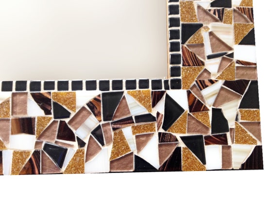 Mosaic Mirror, Brown and Black Wall Decor