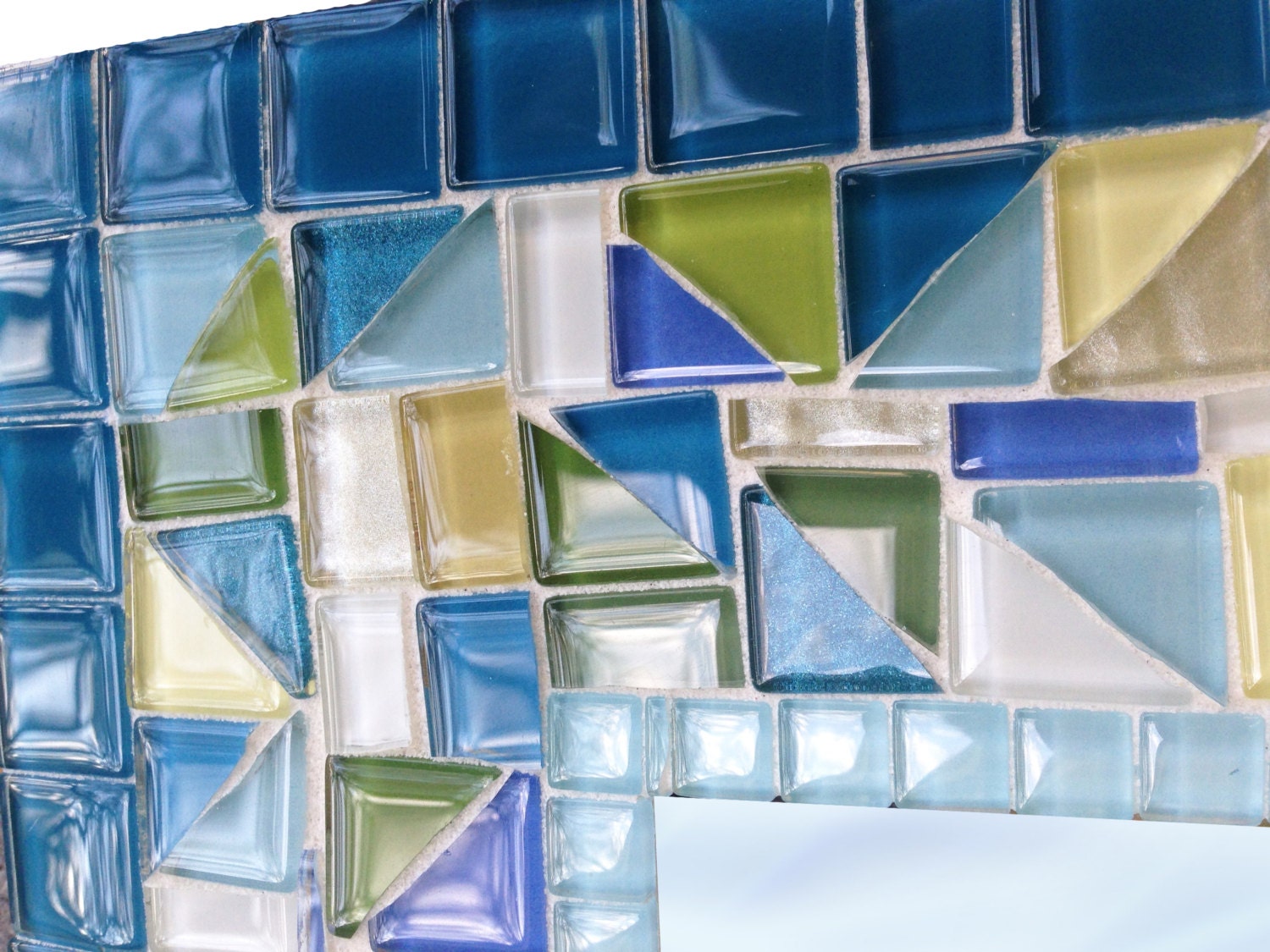 Bathroom Wall Mirror, Colorful Mosaic Mirror, Bathroom Decor ...