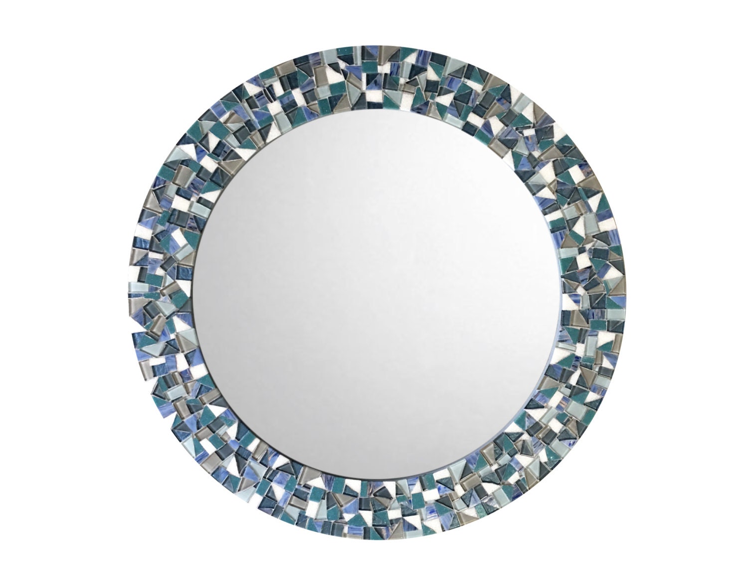 Mosaic Mirror, Round Wall Beach House Decor