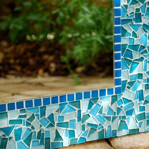 Teal Mosaic Mirror, Large Wall Mirror