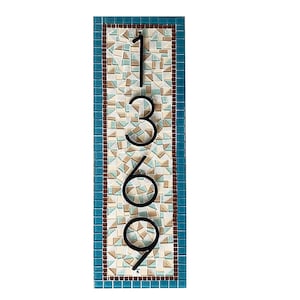 Address Sign, Mosaic House Number Plaque, Unique and Colorful