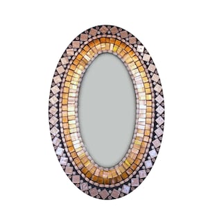 Small Glass Oval Craft Mirrors Bulk 100 Pieces Mirror Mosaic Tiles 22x10mm