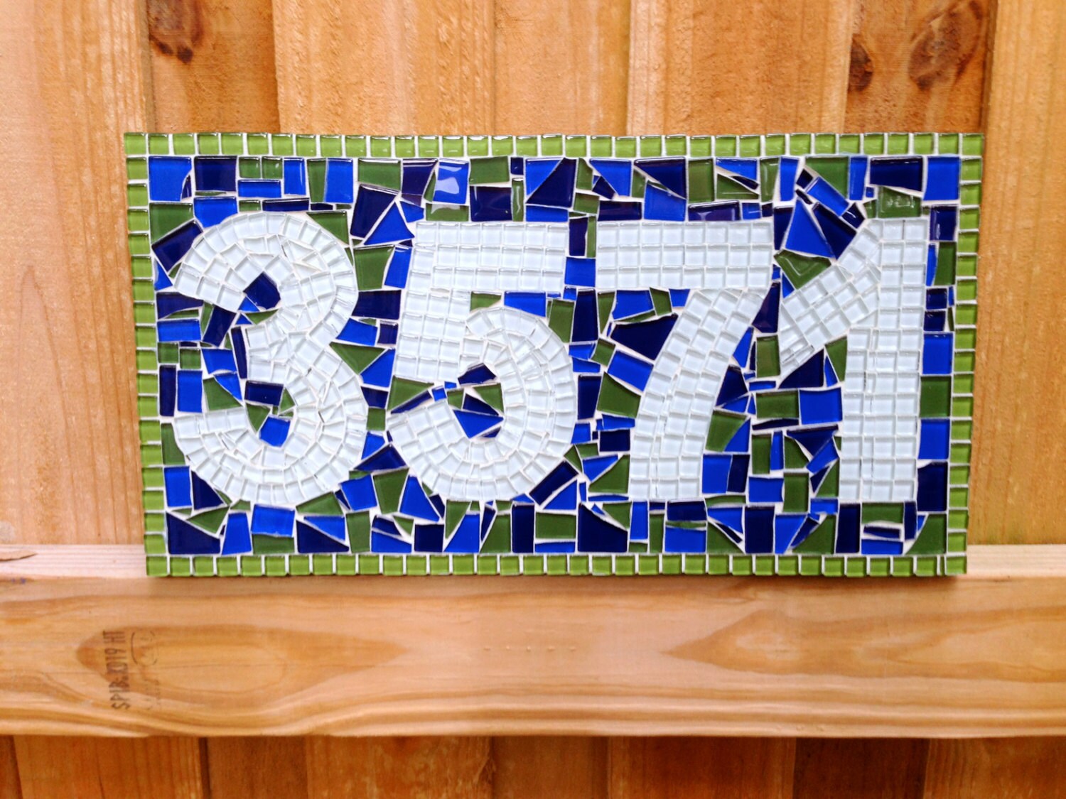 House Number Sign Mosaic Address Plaque Etsy
