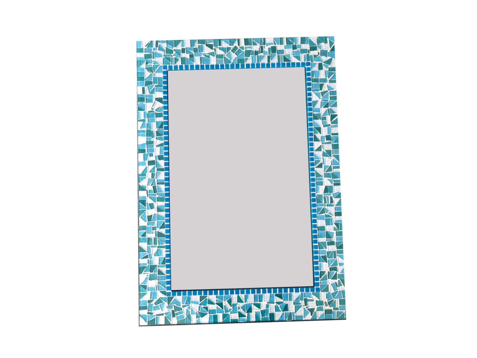 Teal Mosaic Mirror Large Wall Mirror Etsy