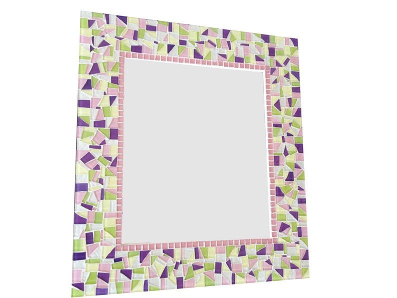 Mosaic Wall Mirror Pink Purple Green Yellow Nursery Decor Etsy
