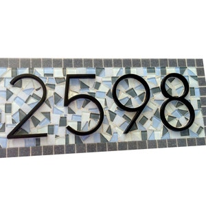 Mosaic Address Sign, Beach House Grays and Blues image 3