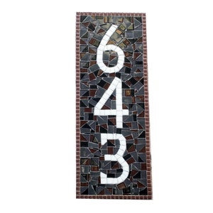 House Number Sign, Mosaic Address Plaque, Colorful, Housewarming Gift, New Homeowner, Real Estate Agent Gift