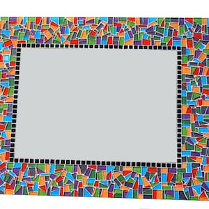 Multicolored Mosaic Mirror, Large Wall Mirror, Colorful Home Decor