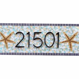 Mosaic Address Sign with Starfish